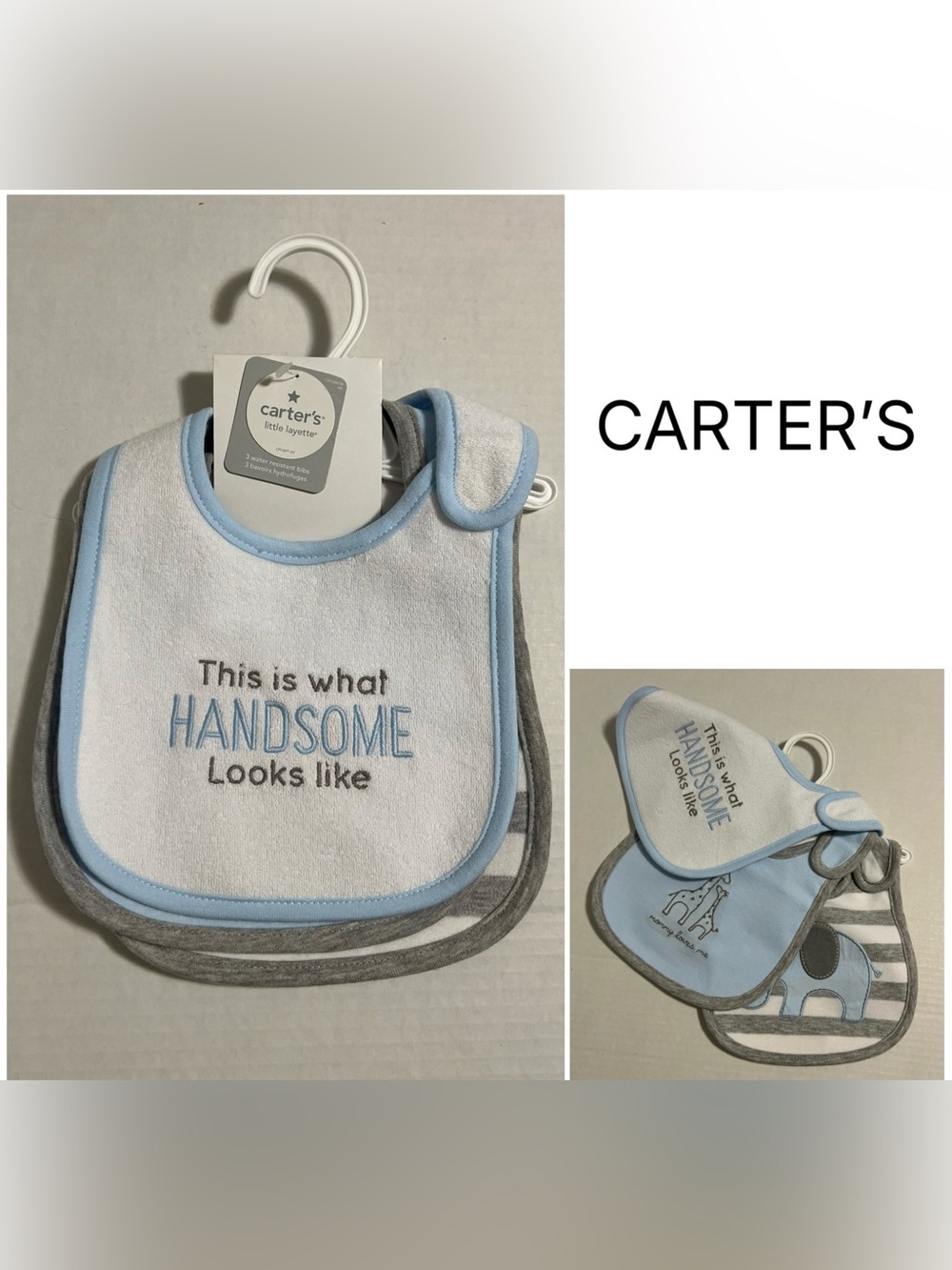 CARTER’S - NWT - 3PK - INFANT BOYS BIBS